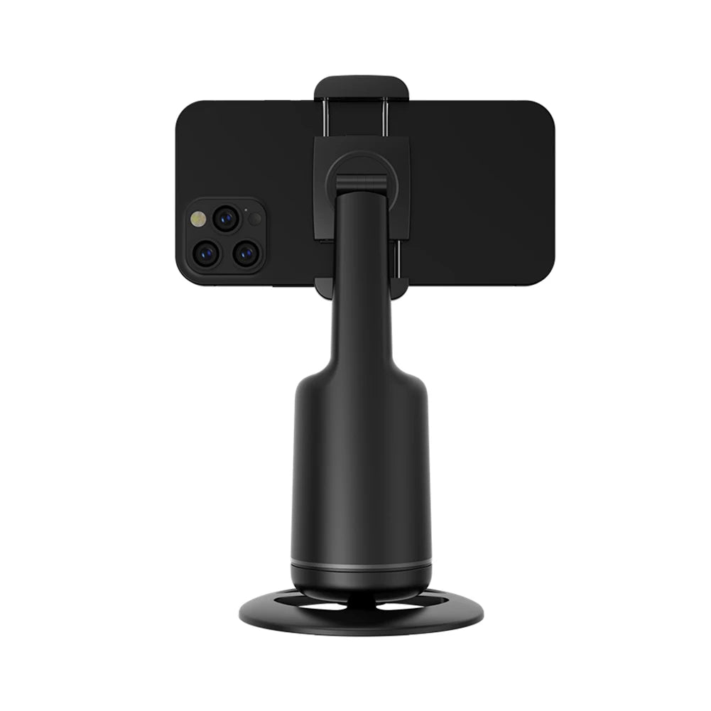 Black mobile phone mount with tripod base for vlogging and content creation